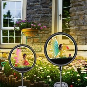 2pcs Fairy Solar Light Garden Decor; Fairy Decorative Garden LED Stake Lights For Walkway Yard Lawn Patio Garden Courtyard Waterproof Outdoor Sta