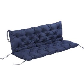 Outsunny Tufted Bench Cushions for Outdoor Furniture, 3-Seater Replacement for Swing Chair, Patio Sofa/Couch, Overstuffed, Includes Backrest