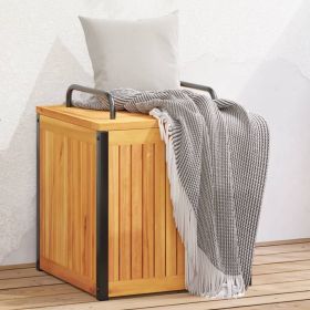 Patio Cushion Box 17.7"x17.7"x17.7"/20.9" Solid Wood Acacia and Steel