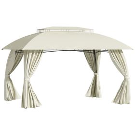 10' x 13' Patio Gazebo Canopy, Double Vented Roof, Steel Frame, Curtain Sidewalls, Outdoor Sun Shade Shelter for Garden, Lawn, Backyard, Deck,, B