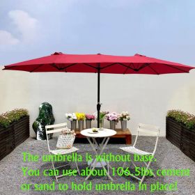 15Ftx9FtDouble-Sided Patio Umbrella Outdoor Market Table Garden Extra Large Waterproof Twin Umbrellas with Crank and Wind Vents for Garden Deck B