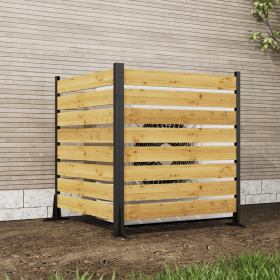 Goodyo 55"x38.5"W (2 Panels) Cedar Wood Privacy Screen, Outdoor Privacy Walls, Privacy Wood Fence for Pool Equipment Enclosure, Trash Can Enclosu