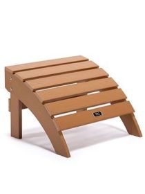 TALE Adirondack Ottoman Footstool All-Weather and Fade-Resistant Plastic Wood for Lawn Outdoor Patio Deck Garden Porch Lawn Furniture Brown Ban o