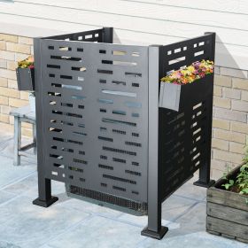 3ftx3ft Air Conditioner Fence for Outdoor Units,Metal Privacy Fence Cover, Perfect to Conceal Air Conditioning Units (Color: as Pic)