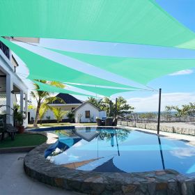 Artpuch Custom Size Turquoise Sun Shade Sail Triangle Canopy 185 GSM Durable Fabric UV Block Awning for Outdoor Patio Garden Backyard (Customized (Color: Turquoise, size: 12x19x22.5)