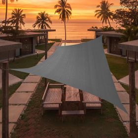 Artpuch Custom Size Dark Grey Sun Shade Sail Triangle Canopy 185 GSM Durable Fabric UV Block Awning for Outdoor Patio Garden Backyard (Customized (Color: Dark Grey, size: 14'X26')