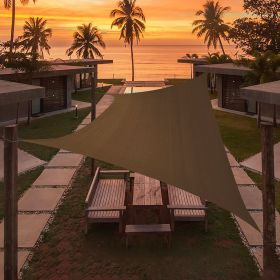 Artpuch Custom Size Brown Sun Shade Sail Triangle Canopy 185 GSM Durable Fabric UV Block Awning for Outdoor Patio Garden Backyard (Customized Ava (Color: Brown, size: 13'X22')