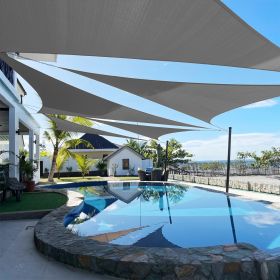 Artpuch Custom Size Dark Grey Sun Shade Sail Triangle Canopy 185 GSM Durable Fabric UV Block Awning for Outdoor Patio Garden Backyard (Customized (Color: Dark Grey, size: 21X27X27)