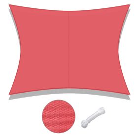 3x4m Rectangle Sun Shade Sail/Red (Color: As Picture)