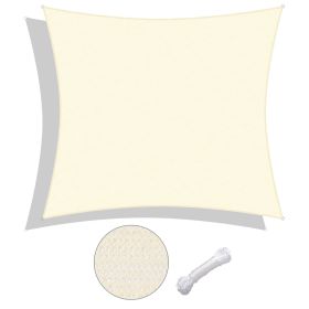 22'x23' Rectangle Sun Shade Sail/ Rice White (Color: As Picture)