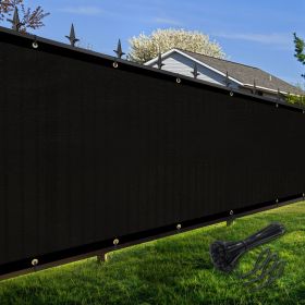 Artpuch Privacy Fence Screen Black Customized Outdoor Mesh Panels for Backyard, Balcony,Patio,Construction Site with Zip Ties (Color: Black, size: 3x49 ft)