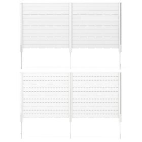 Outdoor Privacy Fence Screen with 5 Ground Stakes for Garden Yard Patio (Color: White)
