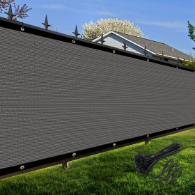Artpuch Privacy Fence Screen Dark Grey Customized Outdoor Mesh Panels for Backyard, Balcony,Patio,Construction Site with Zip Ties (Color: Dark Grey, size: 3x20 ft)