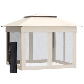 11' x 11' Pop Up Canopy, Outdoor Patio Gazebo Shelter with Removable Zipper Netting (Color: as Pic)