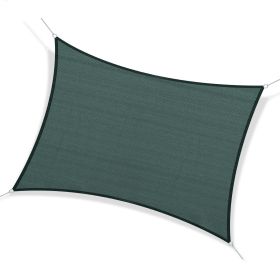 Outsunny 16' x 20' Sun Shade Sail Canopy, Rectangle UV Block Awning for Patio Garden Backyard Outdoor, Green (Color: as Pic)