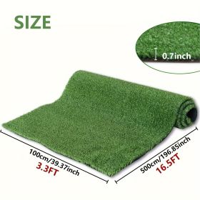 3 x 16FT 0.8 "artificial turf with drainage holes - perfect for pet friendly garden landscapes, indoor/outdoor use (Color: 1PC-3 x 16FT)
